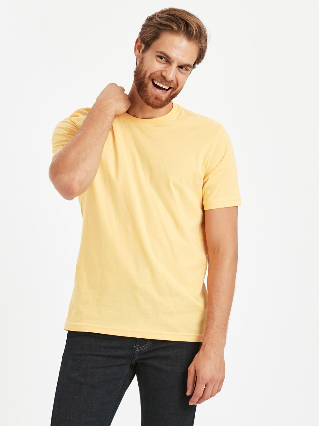 Bisiklet Yaka Basic Tişört - küçük resim 3