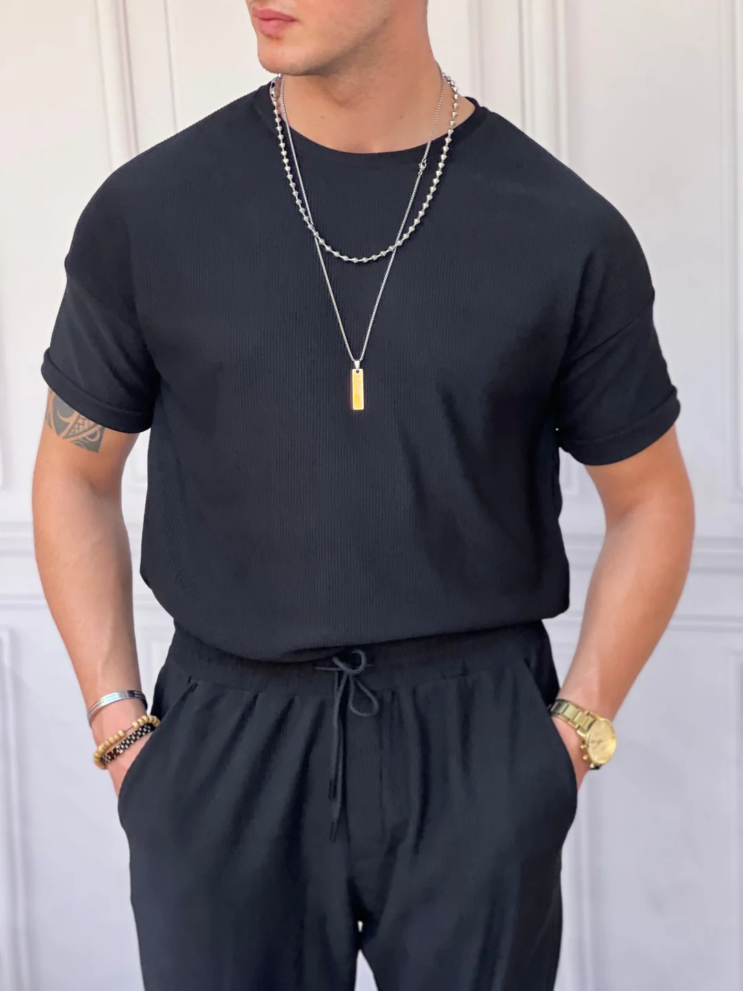 İnce Fitil Desenli Tshirt - küçük resim 2